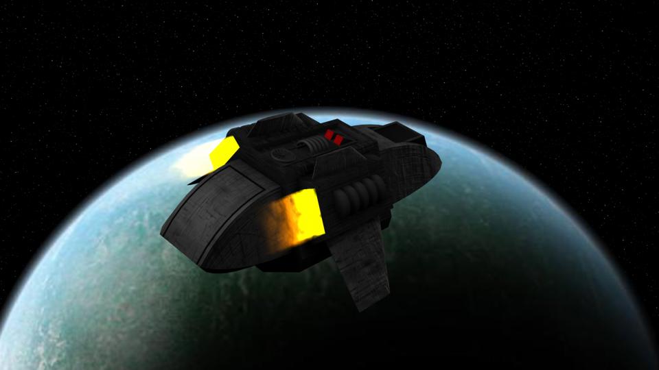 The original ship had a boxy design with engine nacelles at the bottom, making it look like a cheap version of a shuttlecraft from StarTrek TOS. I gave my version a wedge-shaped front to make it appear more like a TNG shuttlepod.